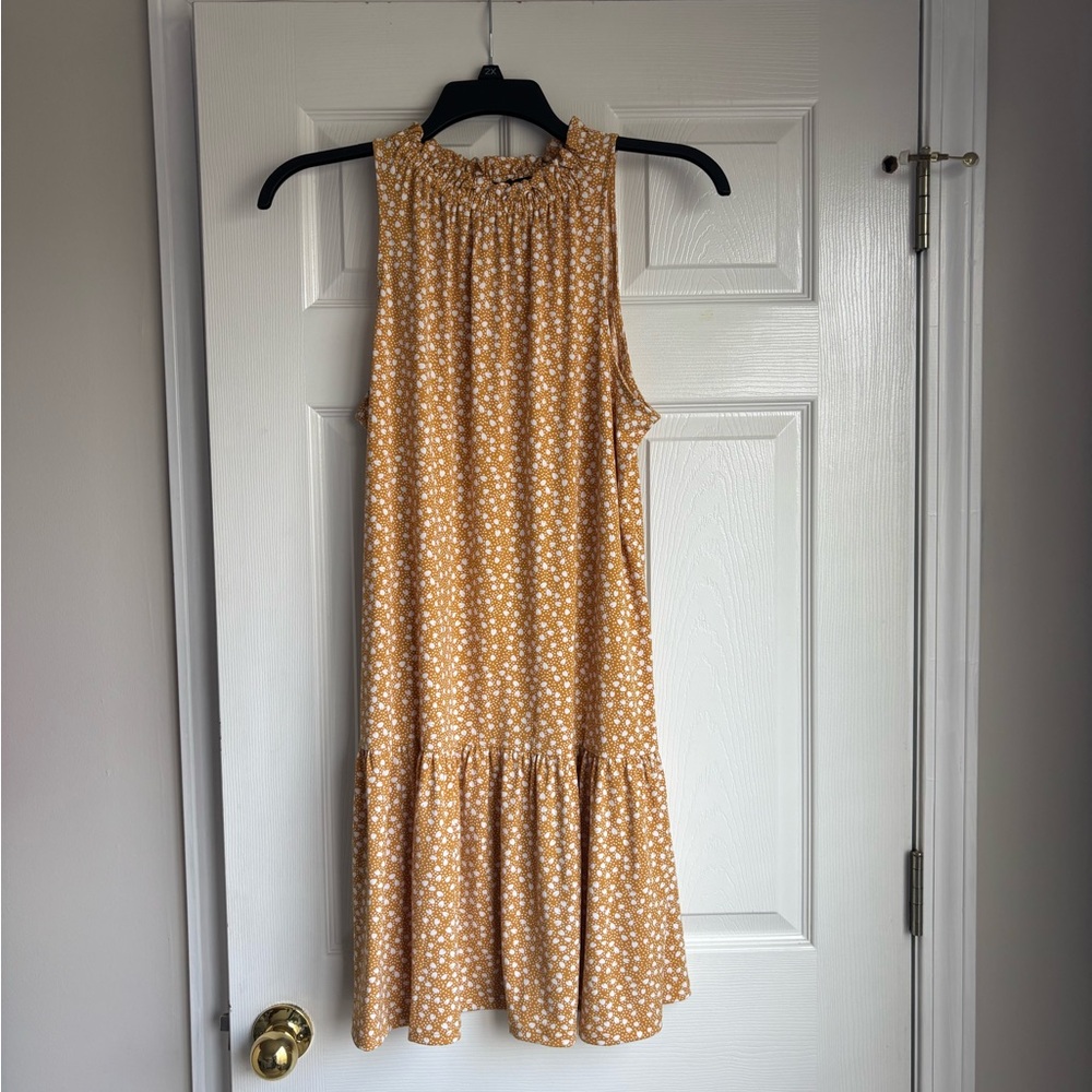 Banana Republic Yellow Mini Dress with White Dots